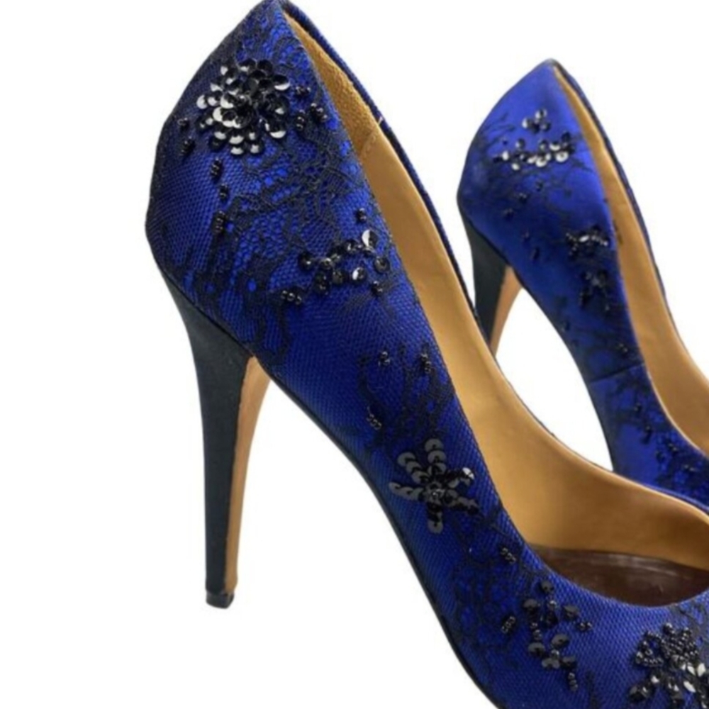 Elegant Blue Badgley Mischka Stiletto Heels